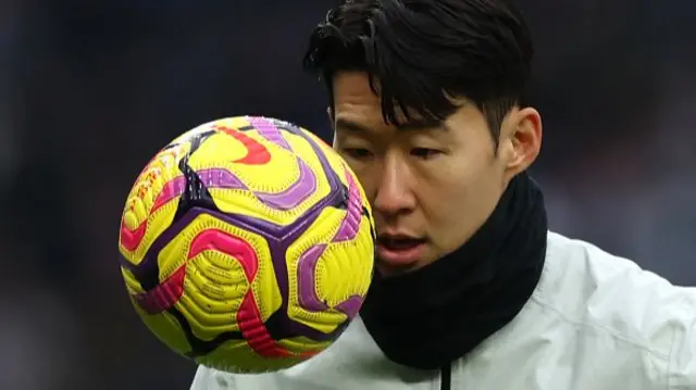 Son Heung-Min warms up