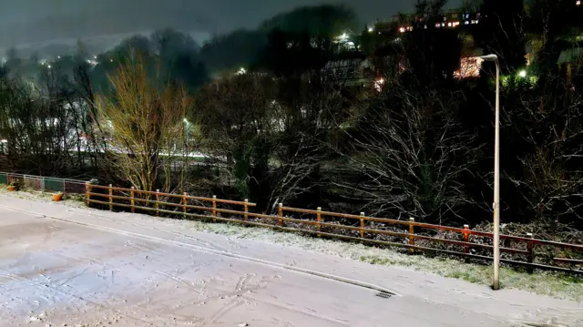 Snow in Tonypandy Rhondda Cynon Taf