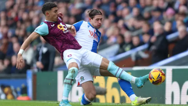 Burnley's Jeremy Sarmiento tackles Blackburn's Callum Brittain