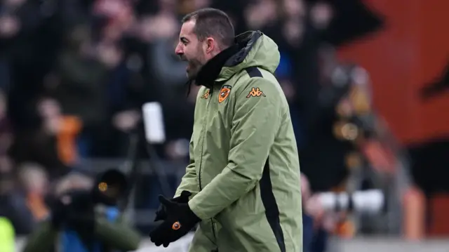 Hull manager Ruben Selles celebrates