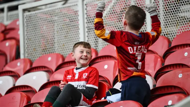 Young Middlesbrough fans at the Riverside