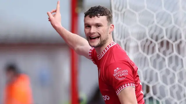 Bristol City goalscorer Luke McNally celebrates