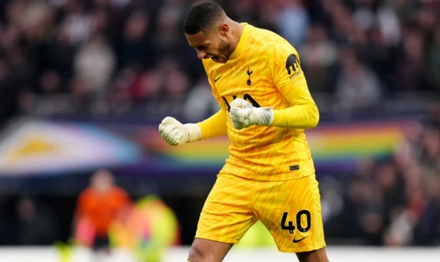 Tottenham Hotspur goalkeeper Brandon Austin celebrates