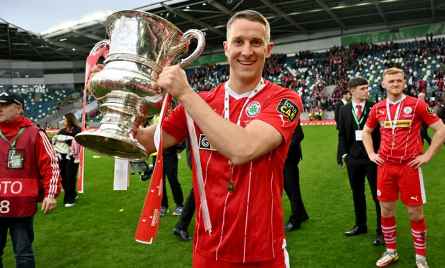 Jonny Addis with the Irish Cup