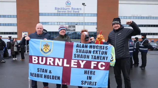 Burnley fans outside Ewood Park