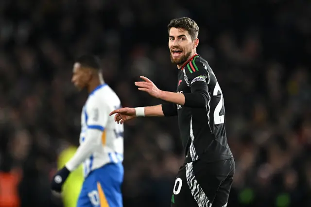 Jorginho of Arsenal reacts