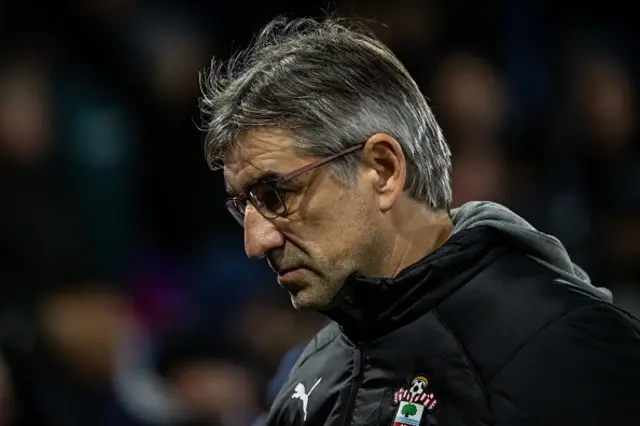 Ivan Juric, manager of Southampton FC looks on