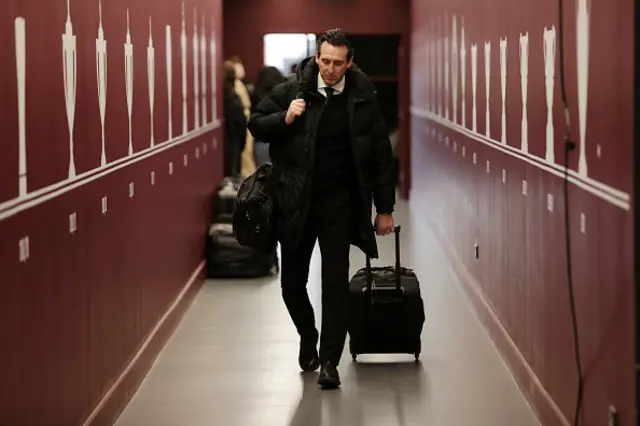 Aston Villa Manager Unai Emery arrives at Villa Park