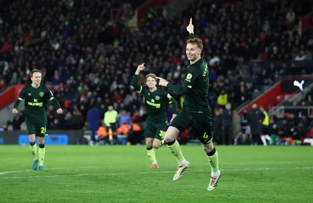 Sepp van den Berg of Brentford celebrates