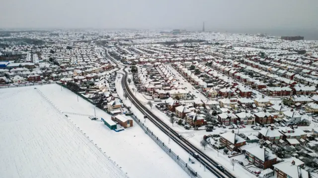 Snow in Blackpool, Lancashire