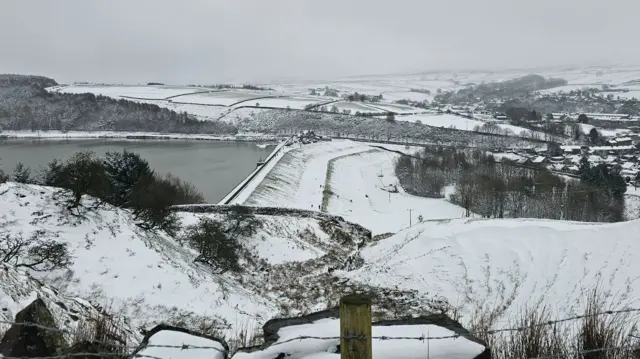 Snowy scene in Rossendale