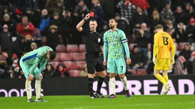 Marlon Pack shown a red card