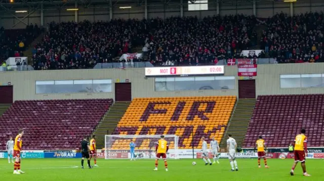 A general view of Motherwell v Aberdeen