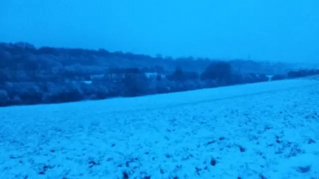 Snow across a field