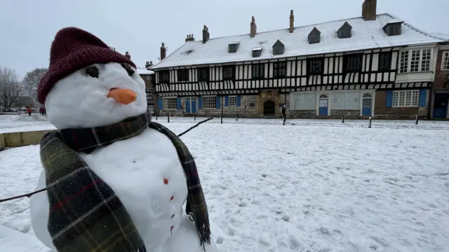 A snowman in York