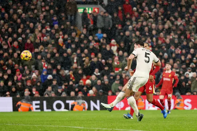 Maguire skies the ball from 10 yards