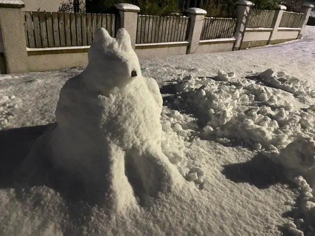 A snowbear in Drumoak, Aberdeenshire