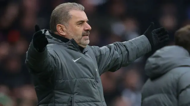 Ange Postecoglou gestures on the touchline