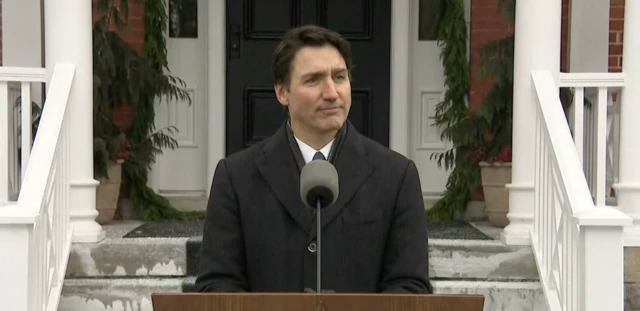 Justin Trudeau speaks to Canadians outside of Rideau Hall