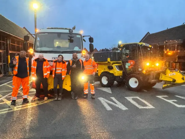 Gritting teams at their depot