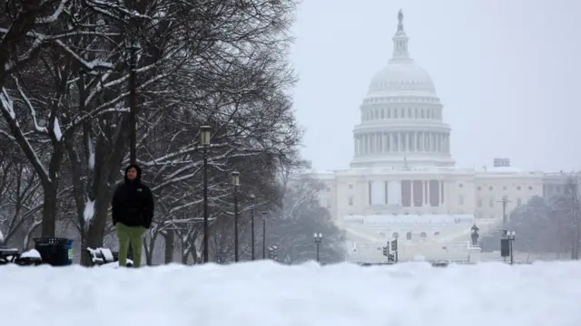 U.S Capitol, as a winter storm that brought snow, ice and freezing temperatures to a broad swath of the U.S. arrived in Washington