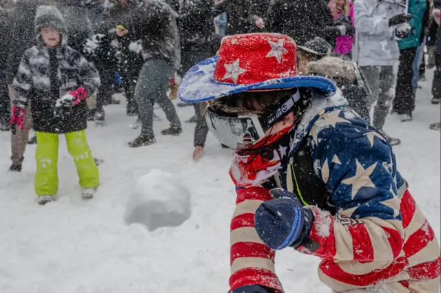 Snowball fight in Washington DC. Photo: 6 January 2025