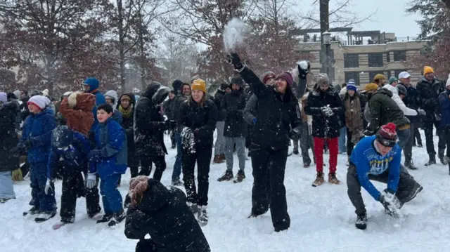 Snowball fight in Washington DC. Photo: 6 January 2025