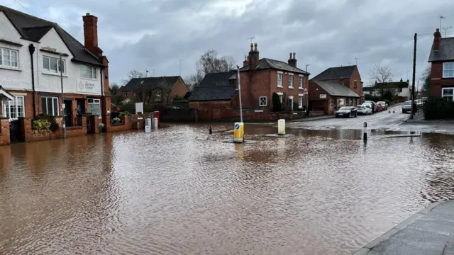 Flooding in the centre of Repton