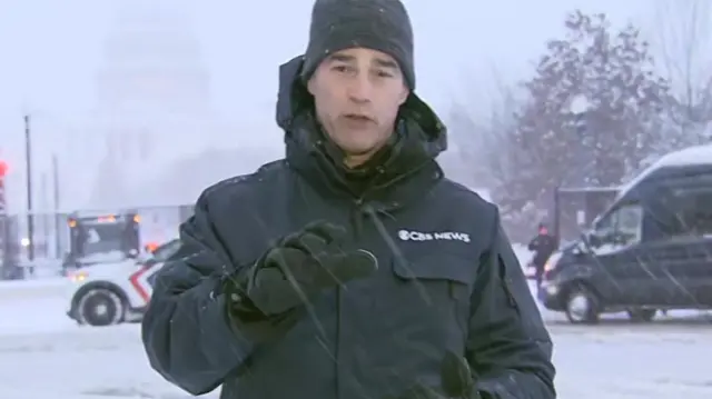 Rob Marciano reporting in front of the Capitol