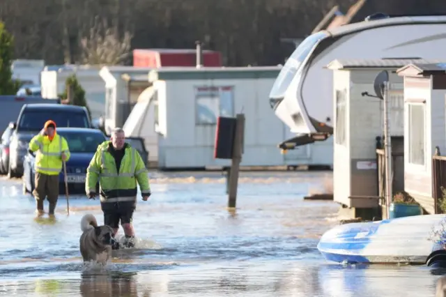 Flooding at a caravan park near Barrow upon Soar, Leicestershire