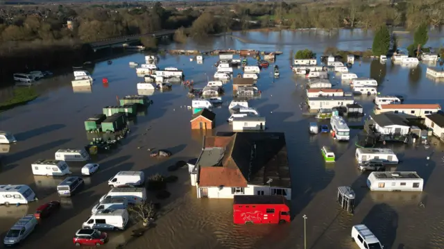 Flooded caravan park