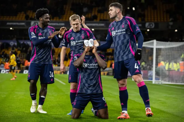 Nottingham Forest's Taiwo Awoniyi celebrates scoring