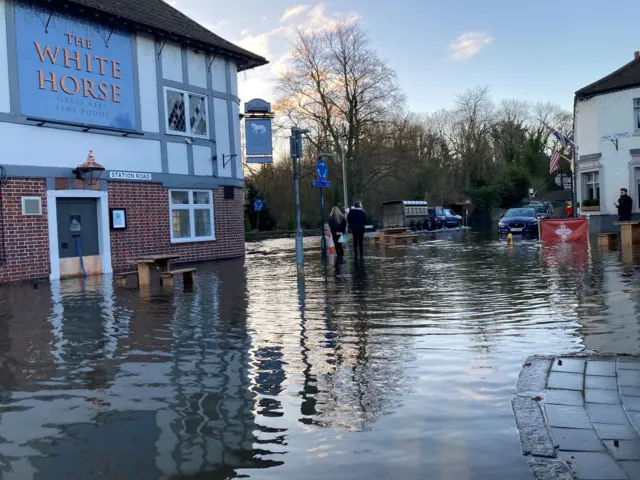 Flooding at the White Horse in Quorn