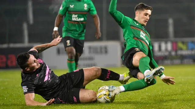 Glentoran beat Ballymena 2-0 when the sides met in the Co Antrim Shield in November