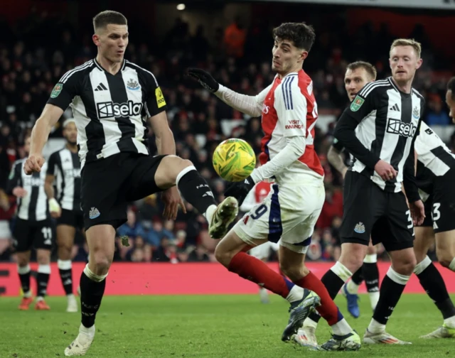 Newcastle United's Sven Botman in action