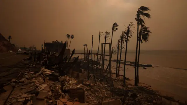 Damage to the Malibu coastline