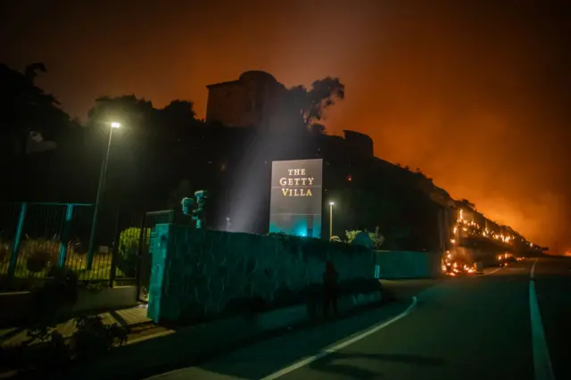 Getty Villa Museum during wildfires