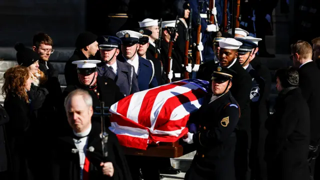 Casket being carried