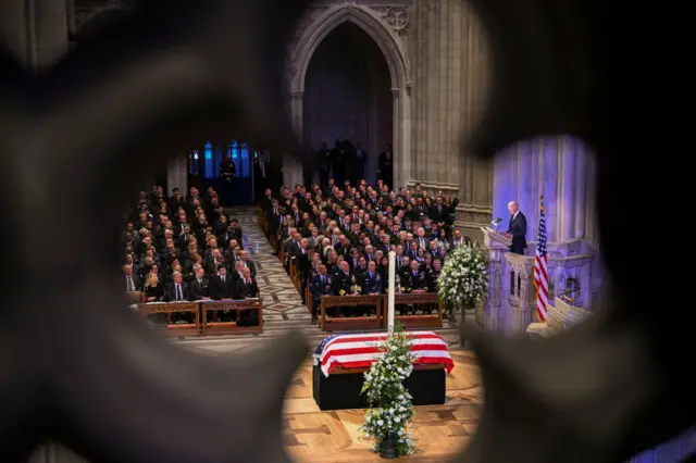 Joe Biden gives Carter's eulogy