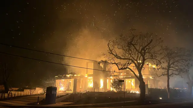 Whole blocks are ablaze in the Pacific Palisades