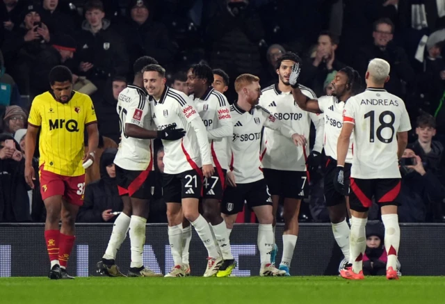 Fulham's Timothy Castagne  celebrates