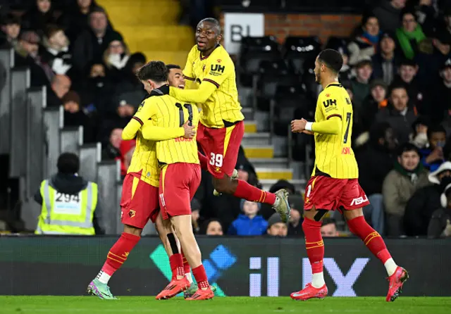 Rocco Vata of Watford celebrate with teammates