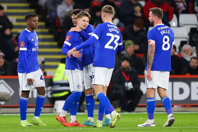 Cian Ashford of Cardiff City celebrates