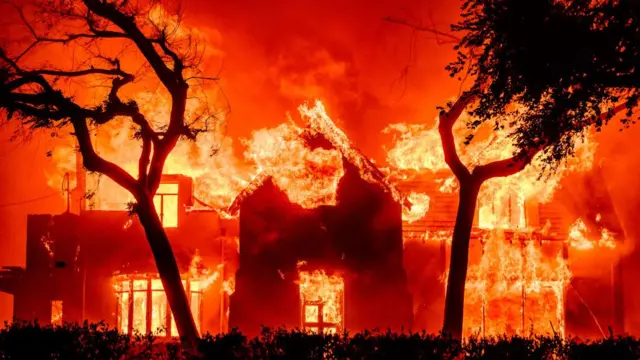 Fire engulfed by flames