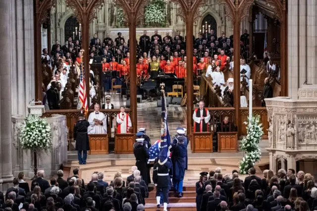 Carter's casket at the National Cathedral