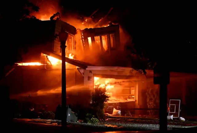 A home burns down