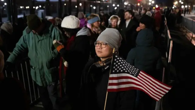 A line of mourners stretched outside the US Capitol on Tuesday, as many waited patiently in the cold to get a chance to say their goodbyes to President Carter