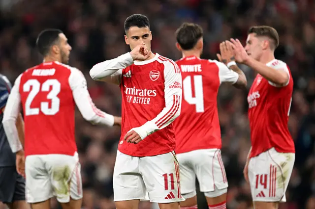 Gabriel Martinelli celebrates for Arsenal