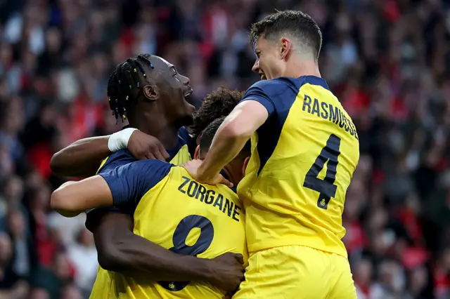 Union Saint-Gilloise players celebrate