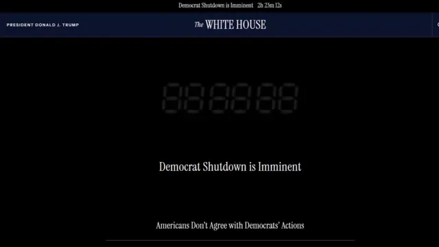A screengrab of the webpage showing a countdown clock on top of the page